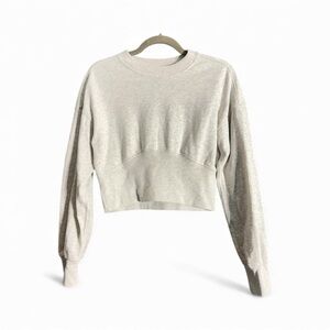 Cropped Y2K Abercrombie & Fitch Soft Cream Pullover